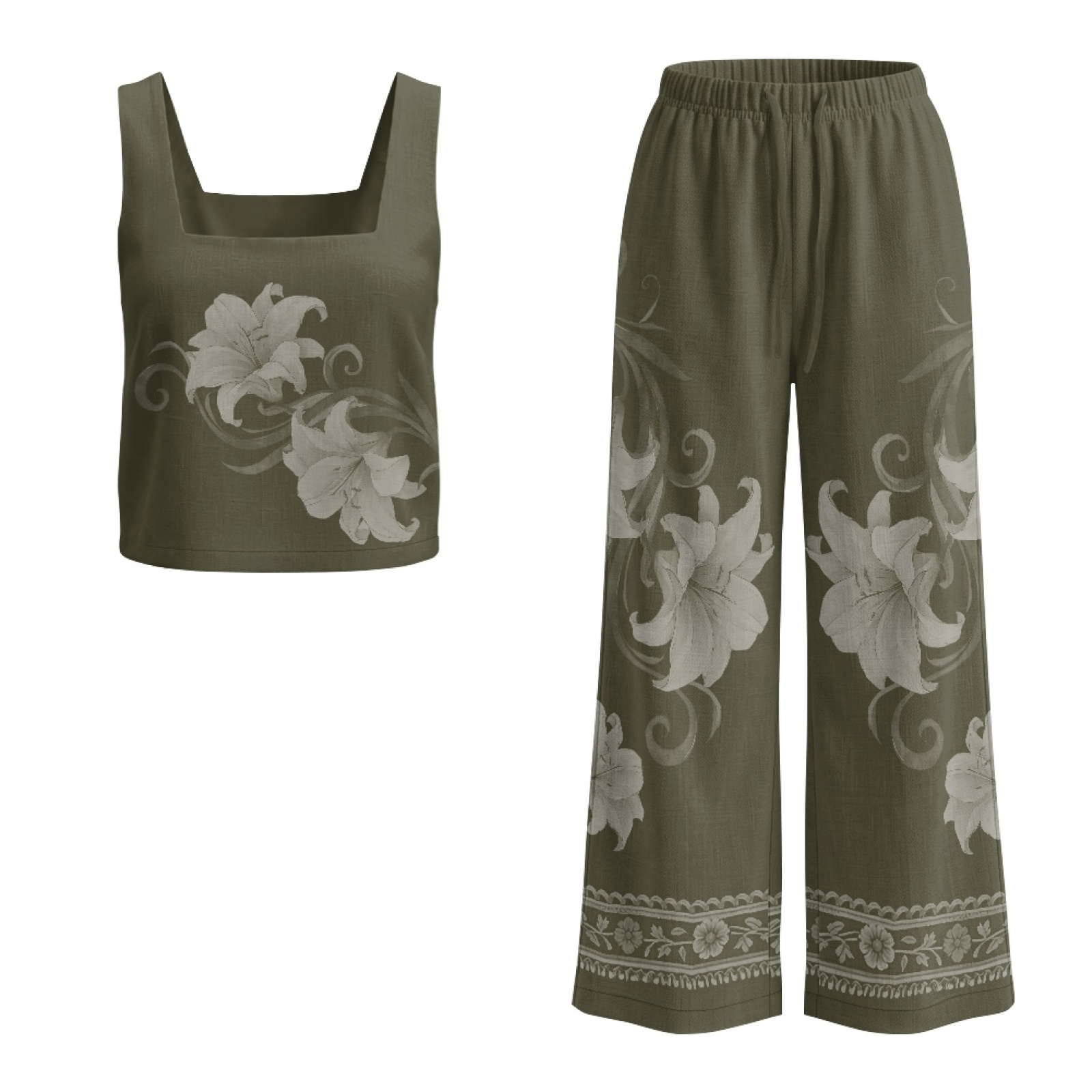 INSTANTARTS Women’s Linen Vest - Linen Pant Wide review and price