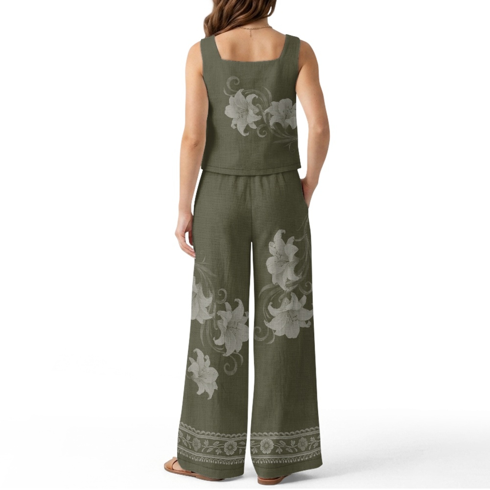 INSTANTARTS Women’s Linen Vest - Linen Pant Wide review and price