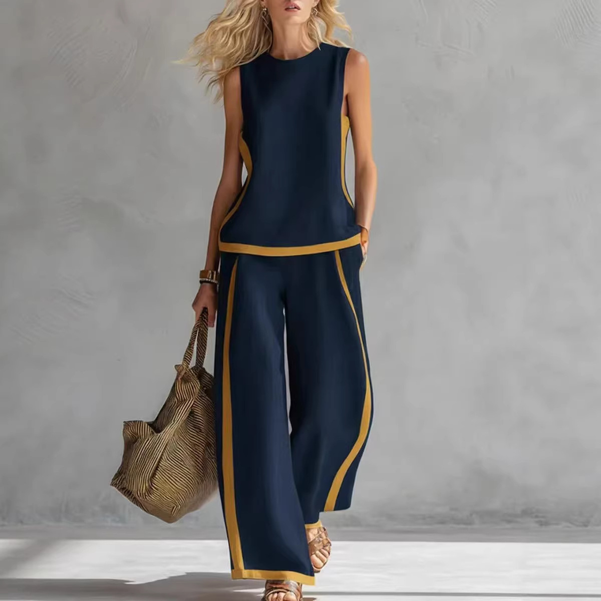Women Linen 2 Piece Sets Color - Linen Pant Wide review and price